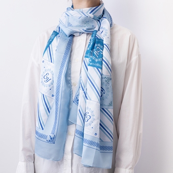 矢沢永吉　E.YAZAWA☆☆☆ロングマフラーストール 大判ストール(ey)ブルー｜DIAMOND MOON通信販売｜矢沢永吉公式サイト
