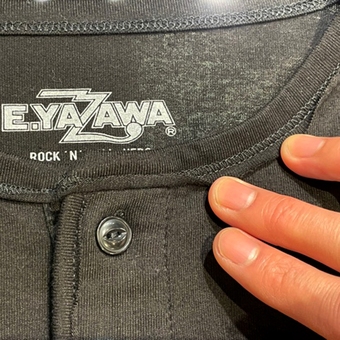 長袖ボタンTシャツ(YAZAWA)ブラック｜DIAMOND MOON通信販売｜矢沢永吉