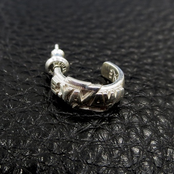 ハーフフープピアス(ロゴ)シルバー